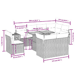 Avis vidaXL Salon de jardin avec coussins 9 pcs beige résine tressée