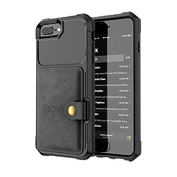 Etui en PU revêtu d'une feuille intégrée noir pour votre Apple iPhone 8 Plus/7 Plus/6s Plus/6 Plus 4.7 inch