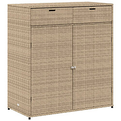 vidaXL Armoire de rangement jardin beige 105x55x113 cm résine tressée