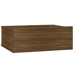 vidaXL Table de chevet flottante Chêne marron 40x30x15 cm