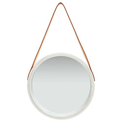 Maison Chic Miroir mural avec sangle | Miroir Décoration pour Maison Salle de Bain 40 cm Argenté -GKD37344