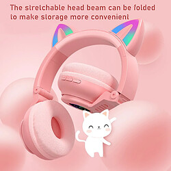 Avis Universal Écouteurs pour chat Casque LED lumineux Bluetooth Casque sans fil Casque stéréo Gaming Bouchons d'oreille avec microphone Cadeau pour enfant fille | Écouteurs Bluetooth