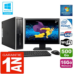 PC HP Compaq 8300 SFF Intel G850 Ram 16Go Disque 500 Go Wifi W7 Ecran 27" - Occasion