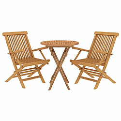 Avis Maison Chic Ensemble de salle à manger de jardin 3 pcs,Table et chaises d'extérieur Bois de teck massif -GKD817490