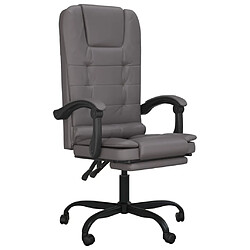 Maison Chic Fauteuil de massage inclinable de bureau,Fauteuil luxe de relaxation Gris Similicuir -MN26347