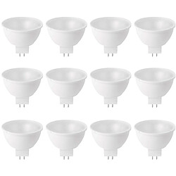 Lot 12 Ampoules réflecteur LED GU5.3 Eclairage 5W blanc chaud Lot de 12 ampoules LED réflecteur GU5.3 5W (puissance équivalente à une ampoule de 21 W). Spot...