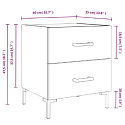 vidaXL Tables de chevet 2pcs chêne fumé 40x35x47,5cm bois d’ingénierie pas cher