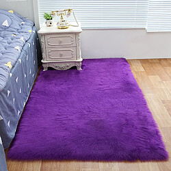 LUUCOZK Tapis moelleux en fausse fourrure, tapis à poils longs pour chambre à coucher, salon, violet-40x60cm rectangulaire