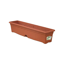 Plastiken Jardinière rectangulaire Ø 80 x 20 cm avec plateau - Terracotta