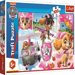 Trefl in Aktion, Paw Patrol 100 Pièces pour Les Enfants à partir de 5 Ans Puzzle, 16368, Skye en Action-Pat Patrouille