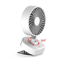 Universal Tableau Portable Mini Ventilator Clip Ventilateur USB Rechargeable Ventilateur de bureau 360 ° Rotation Réglable Clip de bureau sur ventilateur | Ventilateur (blanc)