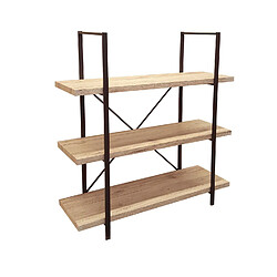 Urban Living Bibliothèque industrielle Dock - L. 100 x H. 106 cm - Marron