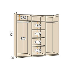 Avis Inside 75 Armoire 3 portes coulissantes suspendues Icon 206,2 x 220 couleur Tundra Cristal Blanco Profil Inox