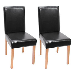 Decoshop26 Lot de 2 chaises de salle à manger synthétique noir pieds clairs CDS04045 