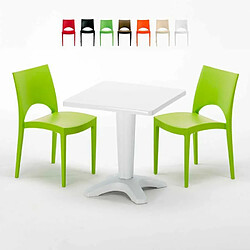 Grand Soleil Table et 2 chaises colorées polypropylen