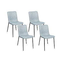 Beliani Chaise de salle à manger GLENDIVE Set de 4 Tissu Bleu clair