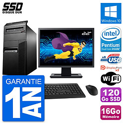 PC Tour Lenovo M93p Ecran 22" Intel G3220 RAM 16Go SSD 120Go Windows 10 Wifi · Occasion 