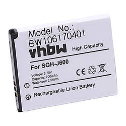 vhbw Li-Ion Batterie Smartphone 700mAh (3.7V) compatible avec Samsung SGH-F110 miCoach, SGH-J600, SGH-J610, SGH-J750 comme AB483640BE, AB533640BE. 