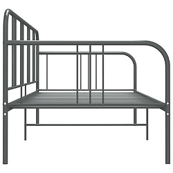 Avis vidaXL Cadre de canapé-lit sans matelas gris métal 90x200 cm