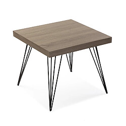 Versa Table d'appoint pour le salon ou chambre Denver 50x50x43cm,bois et métal, marron et noir