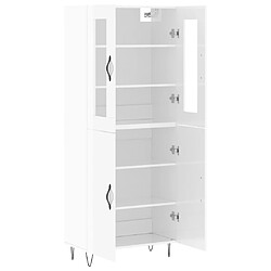 Avis vidaXL Buffet haut Blanc brillant 69,5x34x180 cm Bois d'ingénierie