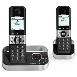 Téléphone sans fil duo dect noir avec répondeur - F890VOICEDUONOIR - ALCATEL