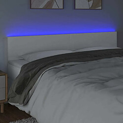 Avis Maison Chic Tête de lit scandinave à LED,meuble de chambre Blanc 160x5x78/88 cm Similicuir -MN92033