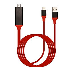 Wewoo Pour iPhone X / rouge 8 & 8 Plus / 7 & 7 Plus / 6 & 6s & 6 Plus & 6s Plus / iPad 2m Lightning mâle à HDMI & Câble adaptateur USB mâle, 