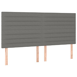 Acheter Maison Chic Tête de lit scandinave à LED,meuble de chambre Gris foncé 180x5x118/128 cm Tissu -MN84350