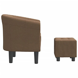 Acheter Maison Chic Fauteuil cabriolet et repose-pieds,Fauteuil luxe pour relax marron tissu -MN63645