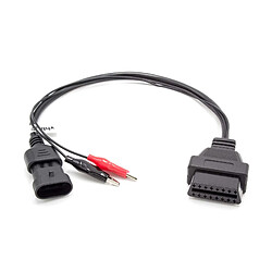 vhbw OBD2 Câble adaptateur 2Pin à 16Pin pour Appareil de diagnostic OBD adapté aux anciens modèles Peugeot, Citroen, Groupe PSA - avec connecteur 2Pin 