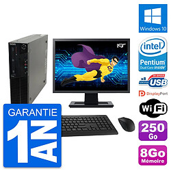 PC Lenovo M82 SFF Ecran 19" Intel G630 RAM 8Go Disque Dur 250Go Windows 10 Wifi - Occasion