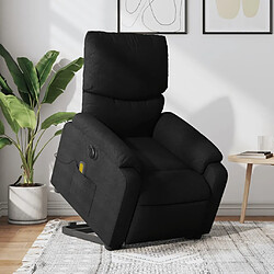 Maison Chic Fauteuil Relax pour salon, Fauteuil inclinable de massage électrique Noir Tissu -GKD99940