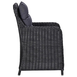 Avis vidaXL Chaises de jardin lot de 2 avec coussins Résine tressée Noir