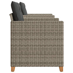 Avis vidaXL Ensemble de bistro 3 pcs et coussins gris résine tressée acacia