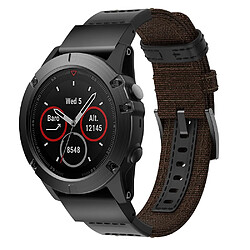 Wewoo Bracelet pour montre connectée en cuir et Garmin Fenix5x Plus Fenix3Taille du 150 + 110 mm Marron