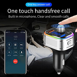 Yonis Transmetteur FM Bluetooth 5.0 Charge Rapide PD3.0 Lecture MP3 Mains-Libres Voiture + SD 4Go