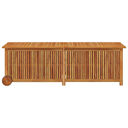 Avis Helloshop26 Coffre boîte meuble de jardin rangement avec roues 150 x 50 x 58 cm bois acacia 02_0013065