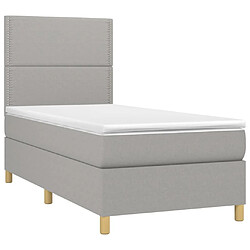 Avis Sommier à lattes et LED,Cadre à lattes de lit avec matelas pour Adulte Gris clair 90x200cm -MN64179