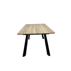 Table extensible Romimex Marron Métal Bois MDF 90 x 76 x 90 cm pas cher