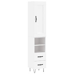 Maison Chic Buffet,Meuble de Rangement,commode pour salon,Cuisine Blanc 34,5x34x180 cm Bois d'ingénierie -MN85843