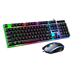 Avis Wewoo Clavier QWERTY noir pour ordinateur portable, PC ZGB G21 1600 DPI professionnel filaire coloré rétro-éclairage mécanique Feel suspension + souris optique Kit