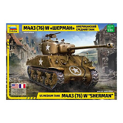 Zvezda Maquette Char Us Medium Tank M4a3 (76) W "sherman" 