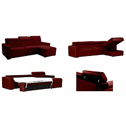 Avis Inside 75 Canapé d'angle réversible EXPRESS SIDNEY DELUXE 140 cm cuir vachette bordeaux têtières réglables matelas 16 cm