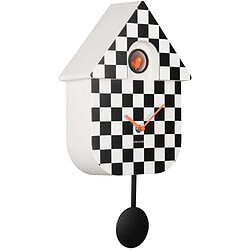 Karlsson Horloge murale moderne Cuckoo Checker noir et blanc.