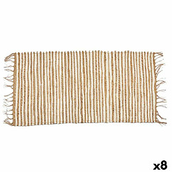 Gift Decor Tapis Blanc Naturel 70 x 1 x 140 cm (8 Unités)