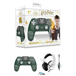 Manette PS4 Bluetooth Harry Potter Serpentard Verte Lumineuse 3.5 JACK + Casque Spirit of Gamer PRO-H3 PS4-PS5 PLAYSTATION 