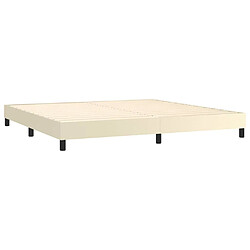 Avis vidaXL Cadre de lit sans matelas crème 200x200 cm similicuir