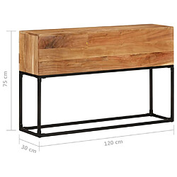 vidaXL Table console 120x30x75 cm Bois d'acacia massif pas cher