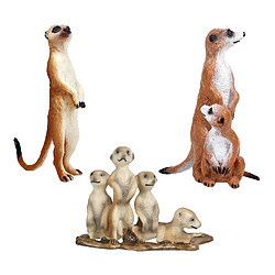 3Pack Sauvage Zoo Animaux Simulation Mignon Petit Afrique Suricate Animal Modèles Figurines Figurine Décoration Collection Enfants Jouets